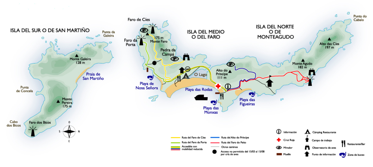 Cruceros Rías Baixas - Islas Cíes - Mapa